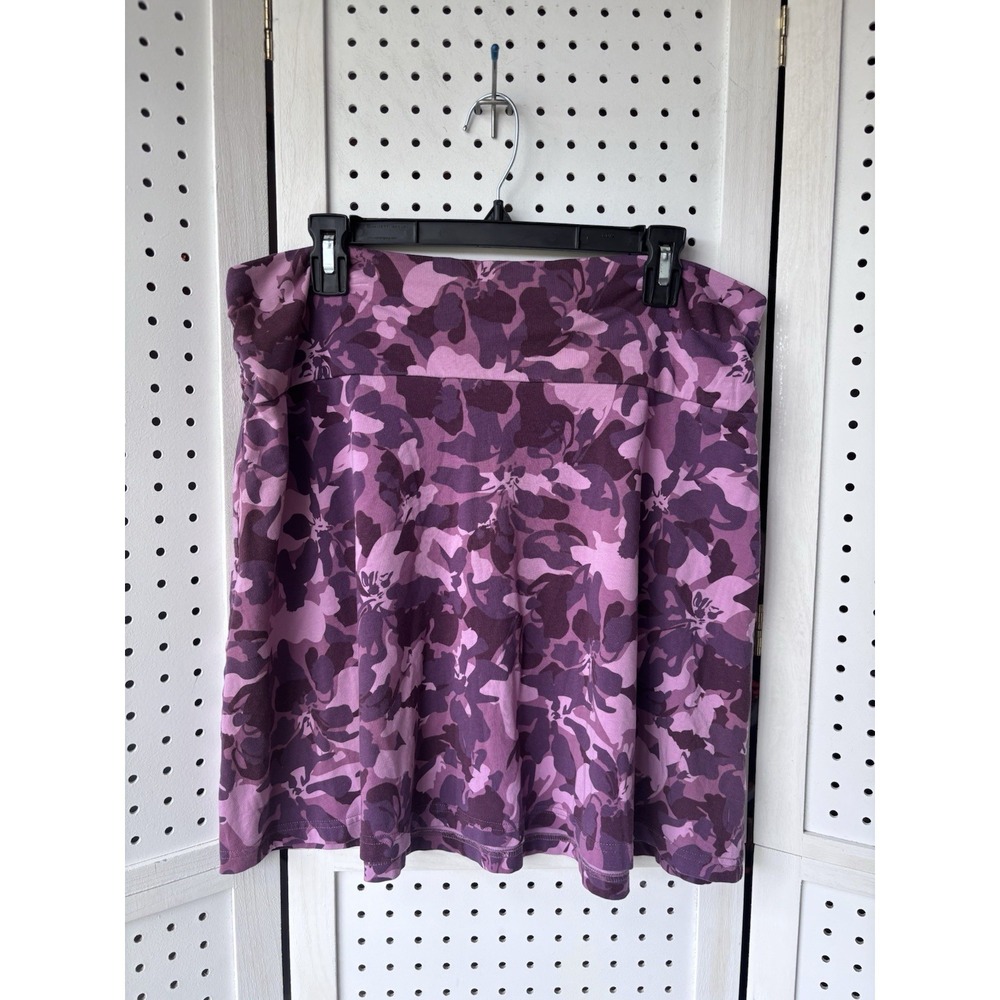 Kuhl Women's XL Pink Floral Pull On Skirt Back Pocket Modal Blend Outdoor Active